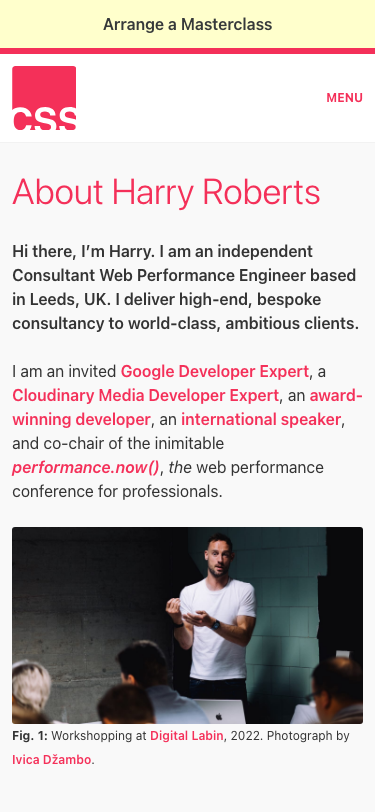 Csswizardry — About - mobile