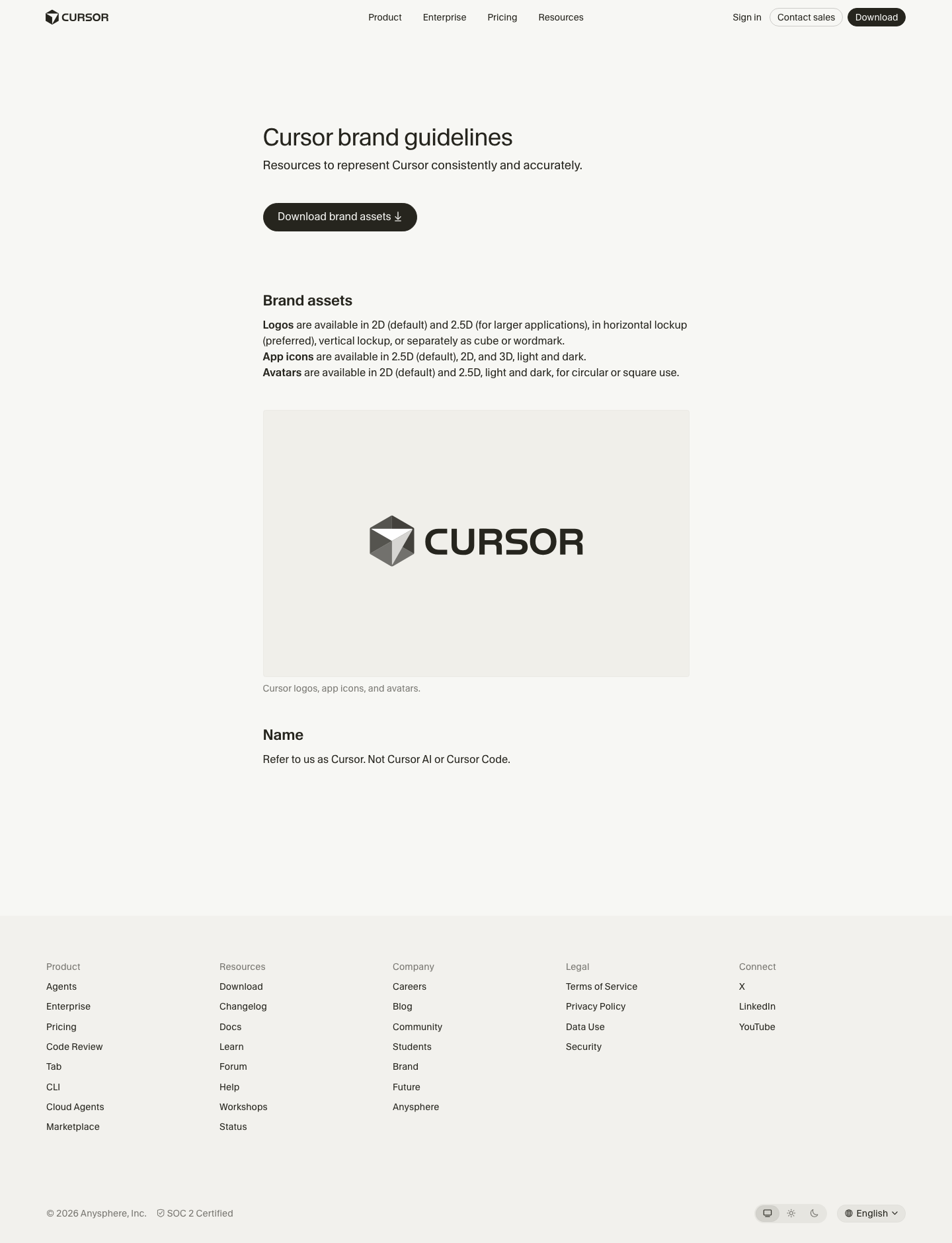 Cursor - full page scroll