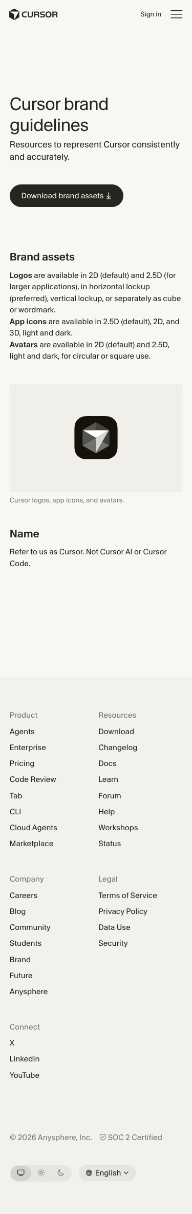 Cursor - mobile full page