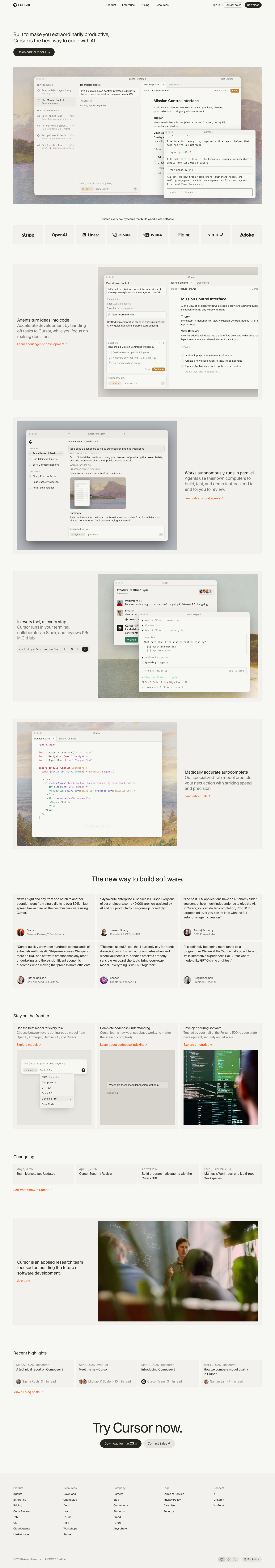 Cursor - full page scroll