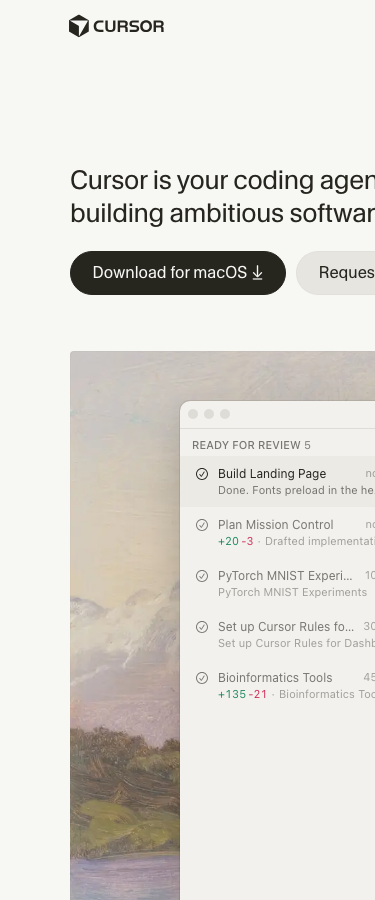 Cursor - mobile full page