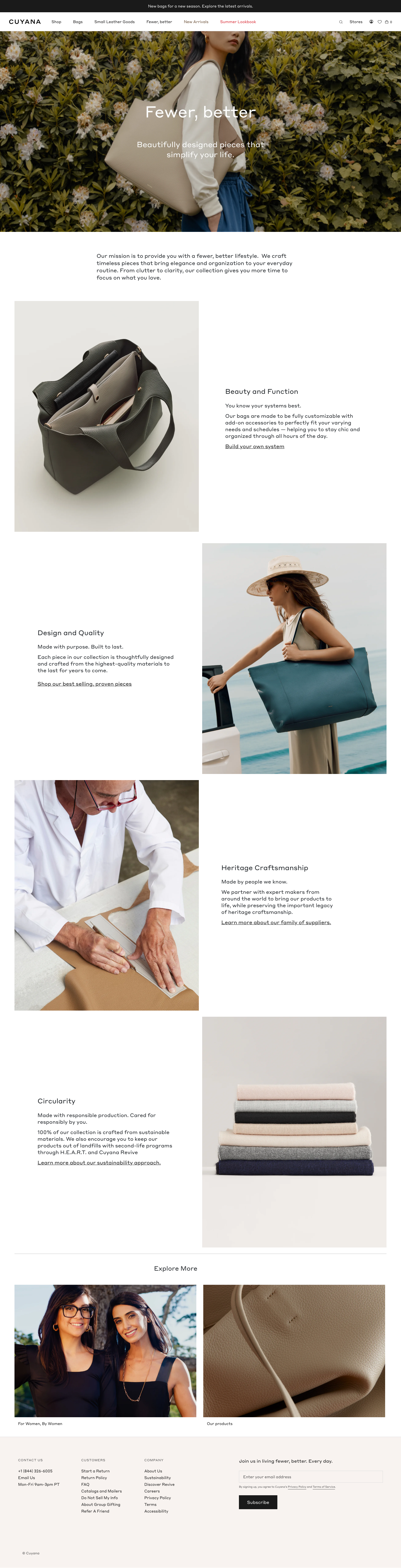 Cuyana - full page scroll