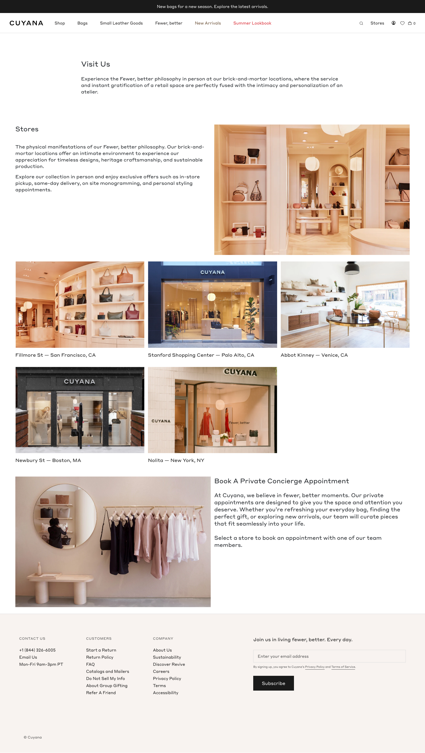 Cuyana - full page scroll