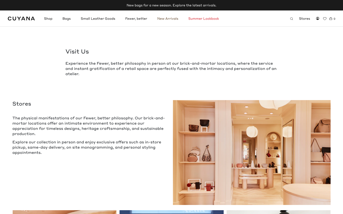 The layout prioritizes product imagery with a clean, airy feel. The composition uses negative space to highlight the items, creating a sense of understated luxury. The color palette is soft and muted, evoking a feeling of natural elegance. · minimalist ecommerce, luxury bag, spring fashion, gift guide, pastel colors, product photography, cuyana, soft aesthetic