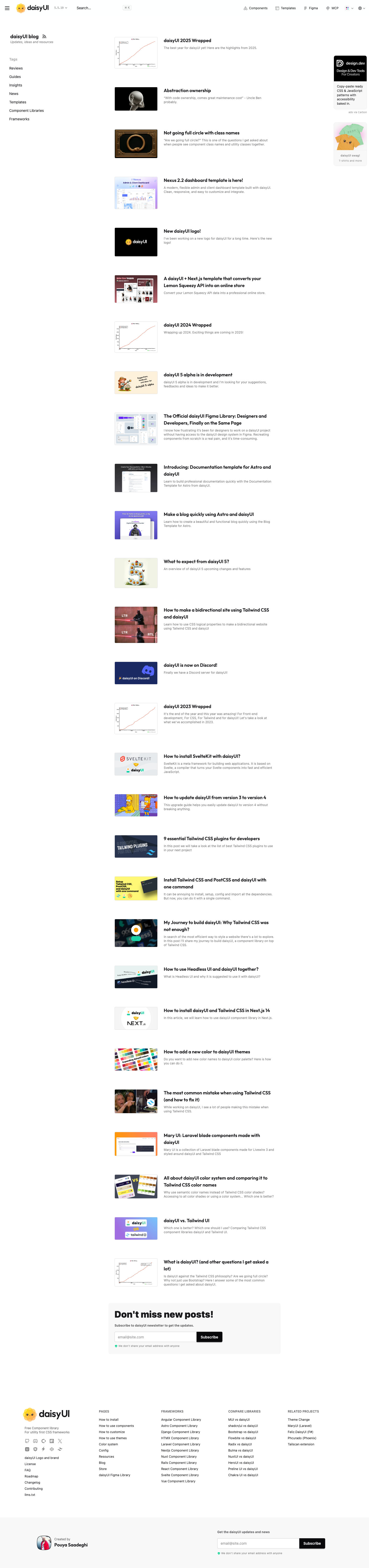 Daisyui — Blog - full page scroll