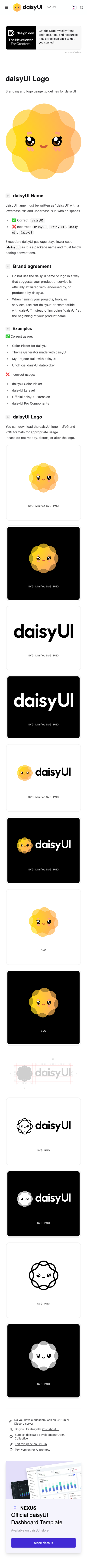 Daisyui - mobile full page
