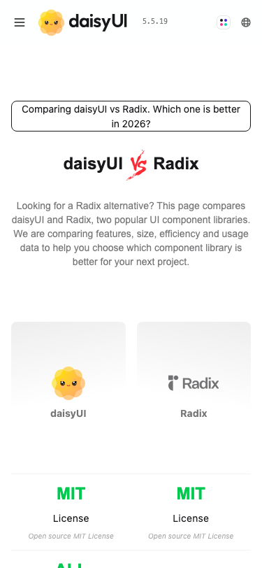 Daisyui - mobile