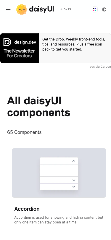 Daisyui - mobile