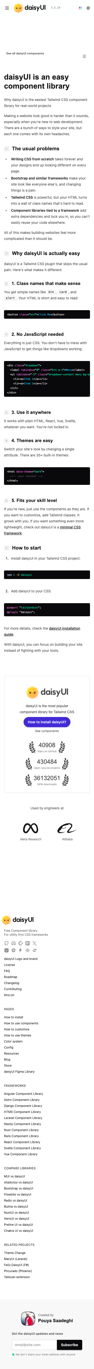 Daisyui - mobile full page