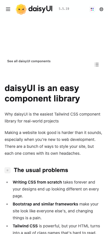 Daisyui - mobile