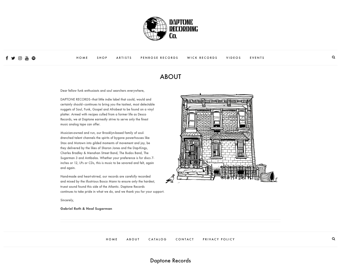 Daptonerecords — About - full page scroll