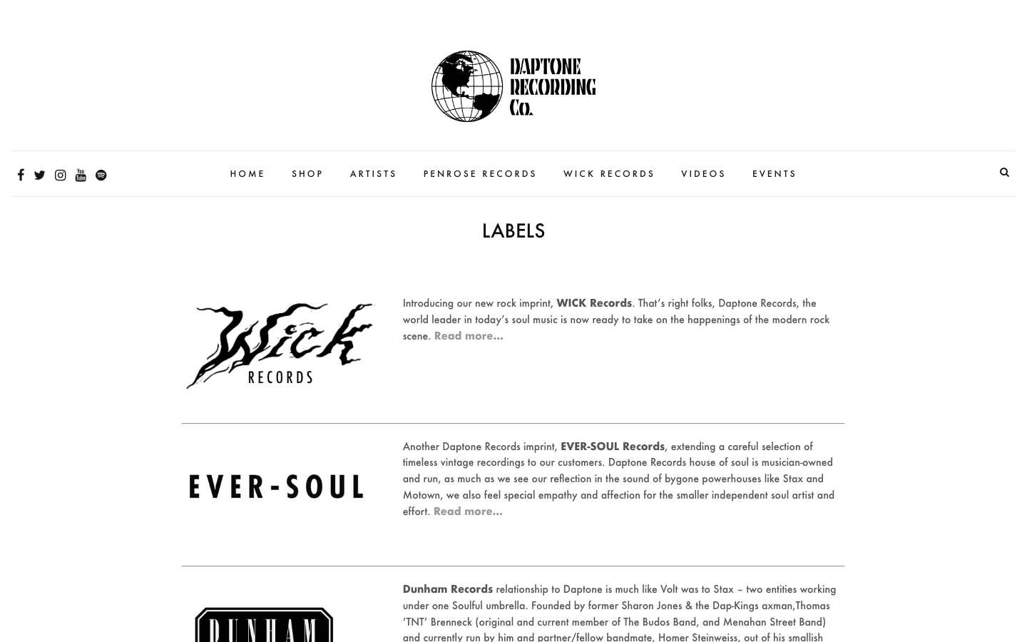 The page uses a layered, textured hero image with a vintage aesthetic. The color palette is muted and earthy, creating a sense of nostalgia. The overall density is moderate, allowing the individual elements to breathe. · record label website, vintage music design, retro agency site, muted color palette, textured hero image, daptonerecords, independent label, music branding