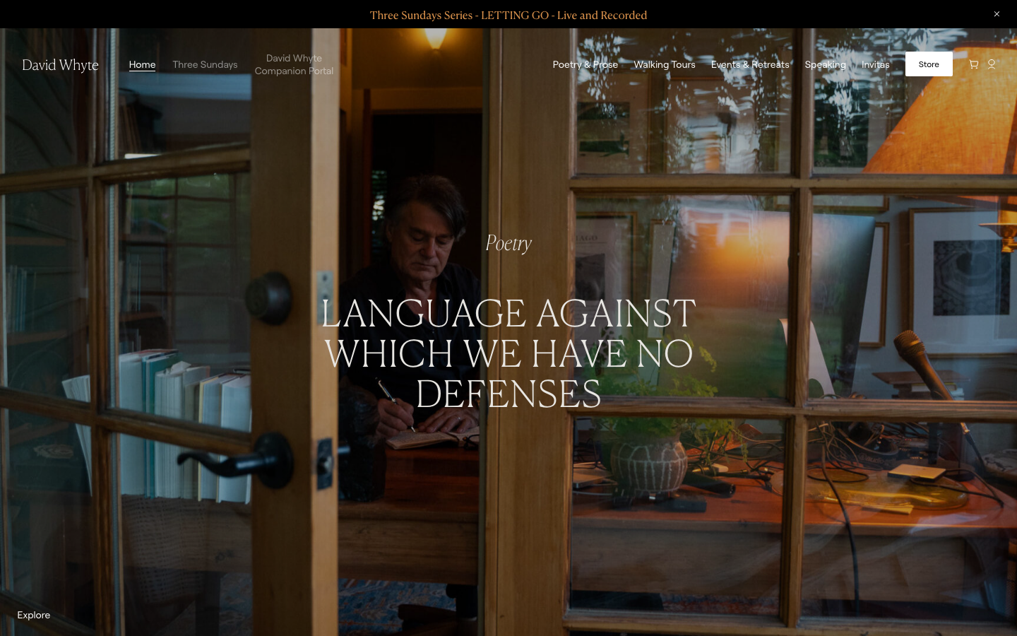 Read David's writing, learn about his upcoming events and programs, and sign up for his email newsletter. · minimalism, editorial, swiss, creator, portfolio, media, hero-fullbleed, sticky-nav