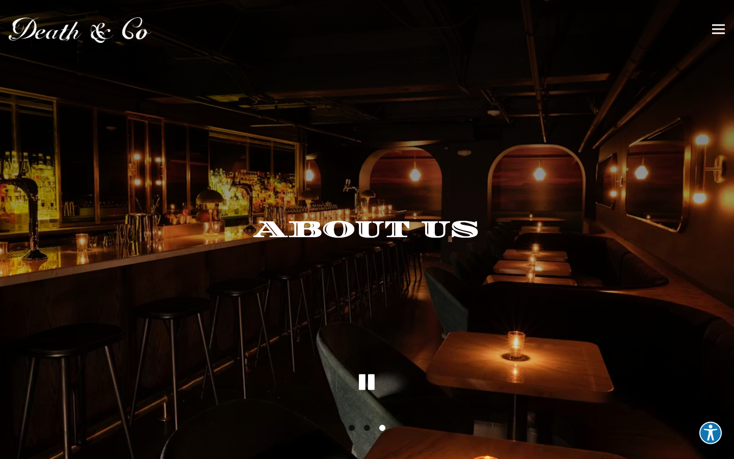 The composition is stark, using a full-screen image to establish a mood. The typography is elegant and understated, allowing the visual to dominate. The overall feel is sophisticated and slightly mysterious. · cocktail bar website, mixology portfolio, dark agency hero, luxury bar design, minimalist cocktail site, editorial cocktail, death and co website