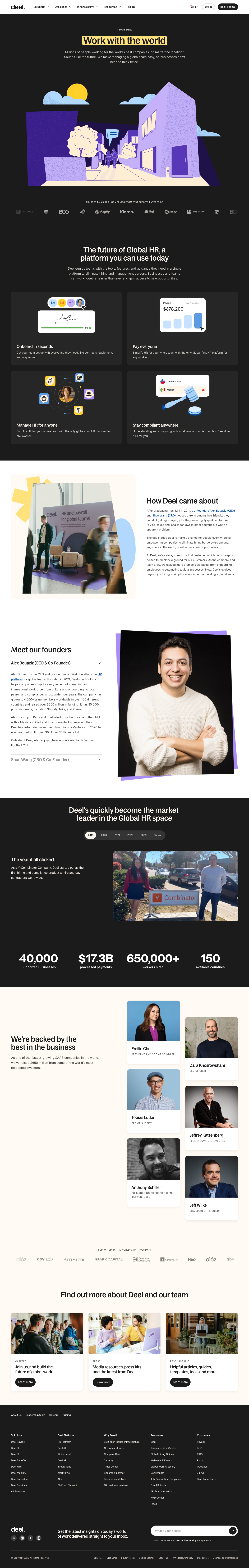 Deel — About - full page scroll