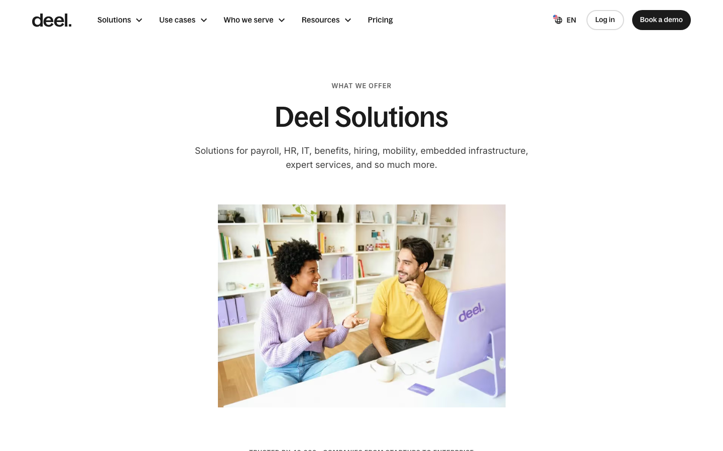 The page uses a stark split, with a bold, graphic image on one side and concise, impactful text on the other. The color palette is limited to deep purples and bright yellows, creating a high-contrast, modern feel. · fintech split screen, dark split studio, modern saas, minimalist fintech, robinhood design, high contrast landing page, tech testimonial, mobile app showcase