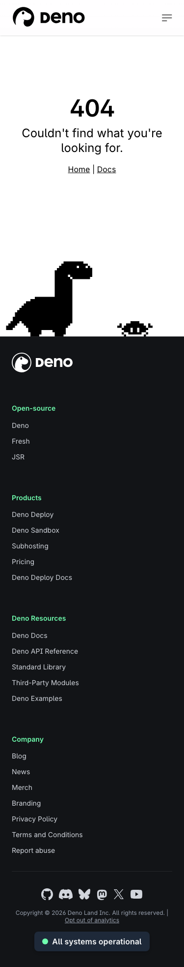 Deno — Docs - mobile full page