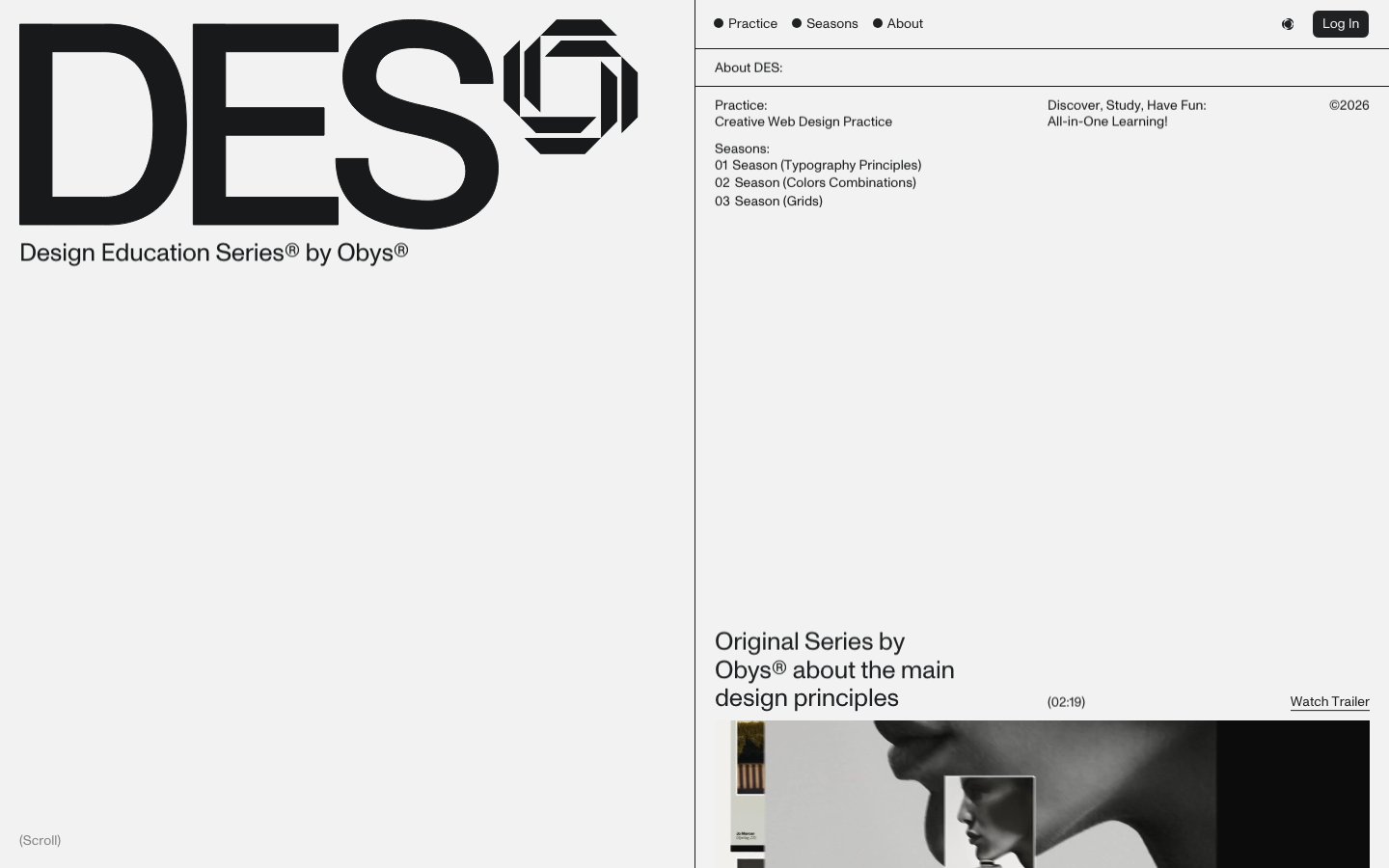 DES® | Design Education Series® by Obys® - full page scroll