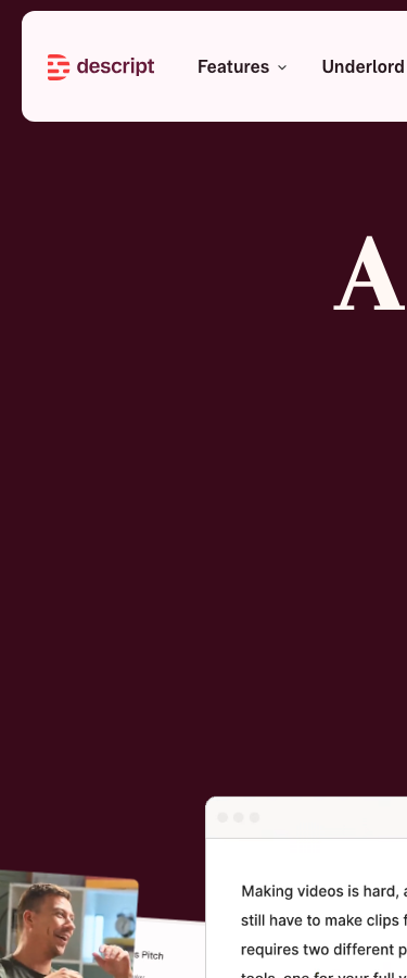 Descript - mobile full page