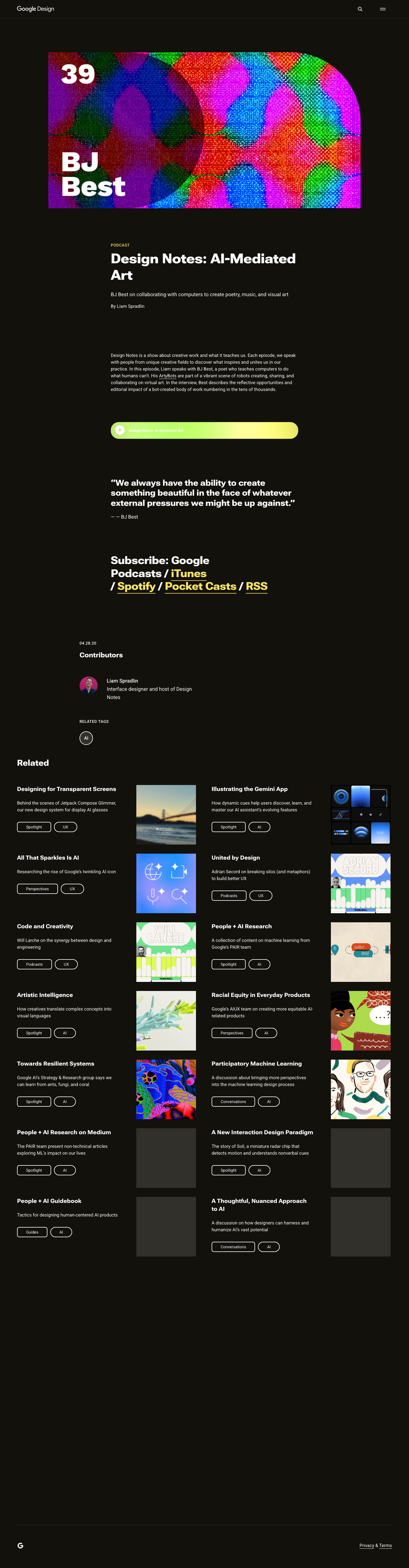 Design Google - full page scroll