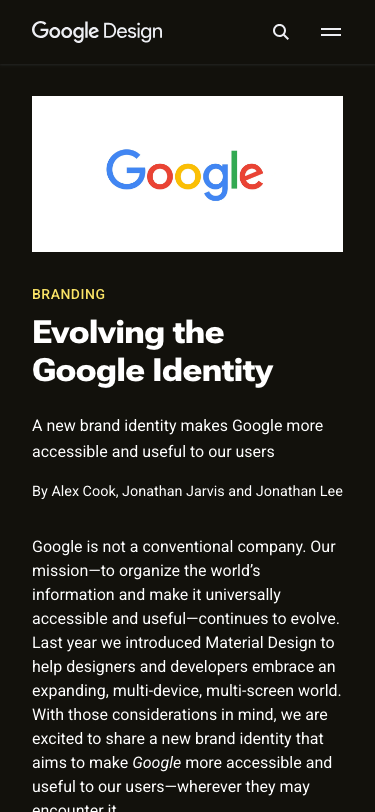 Design Google - mobile