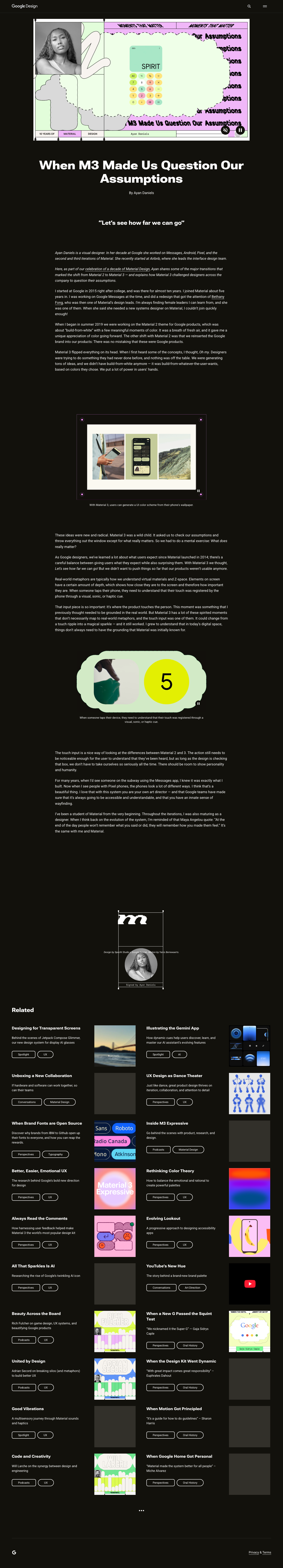 Design Google - full page scroll