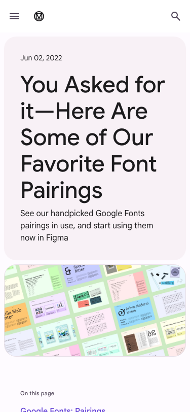 Design Google - mobile