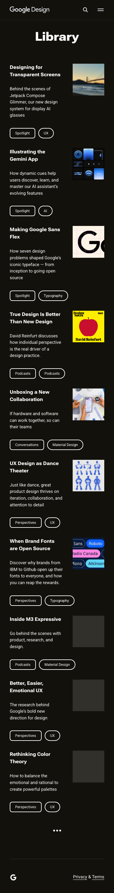 Design Google - mobile full page