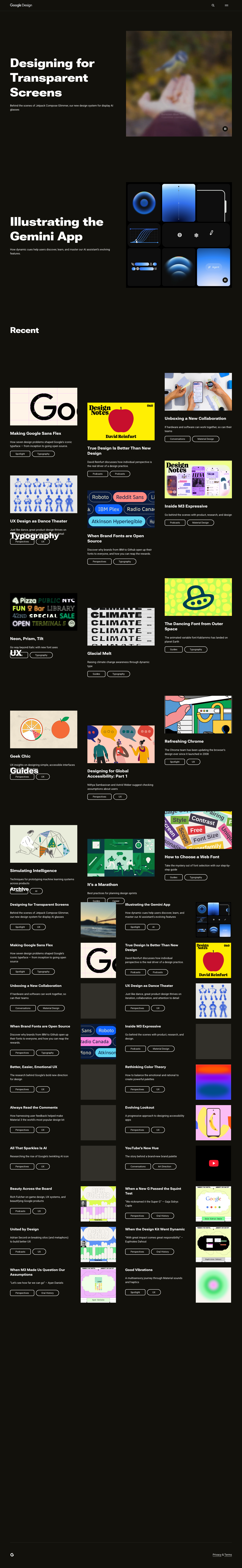 Design Google - full page scroll
