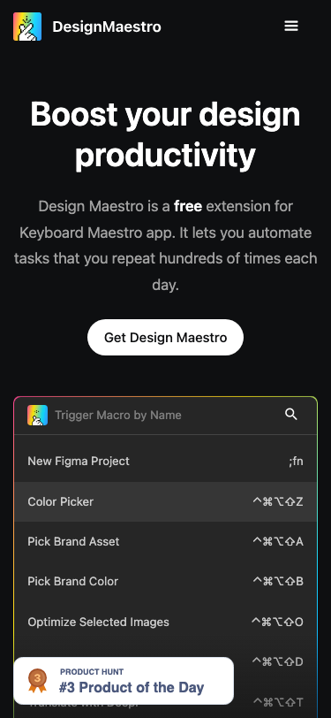 Design Maestro | Boost your design productivity - mobile