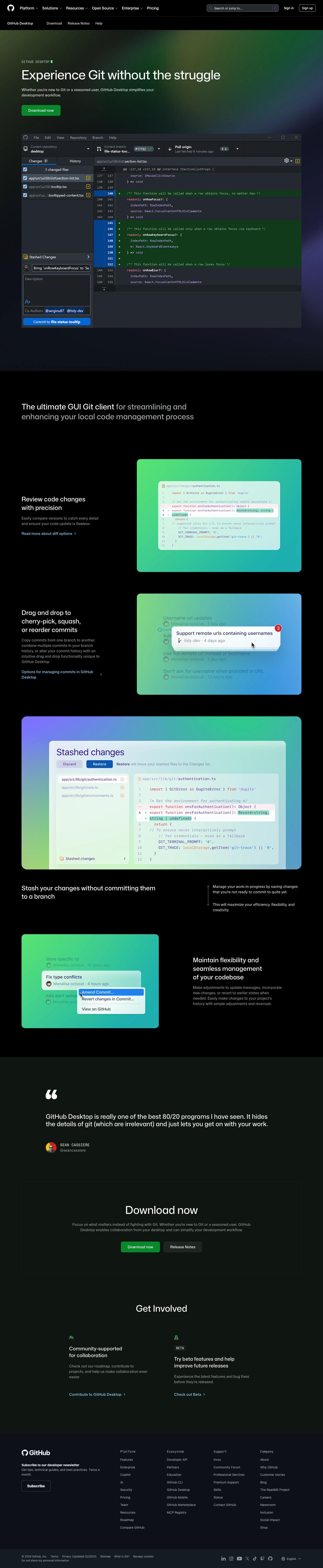 Desktop Github - full page scroll