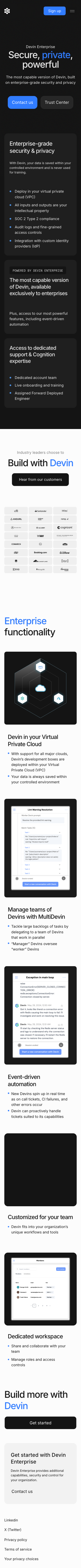 Devin - mobile full page