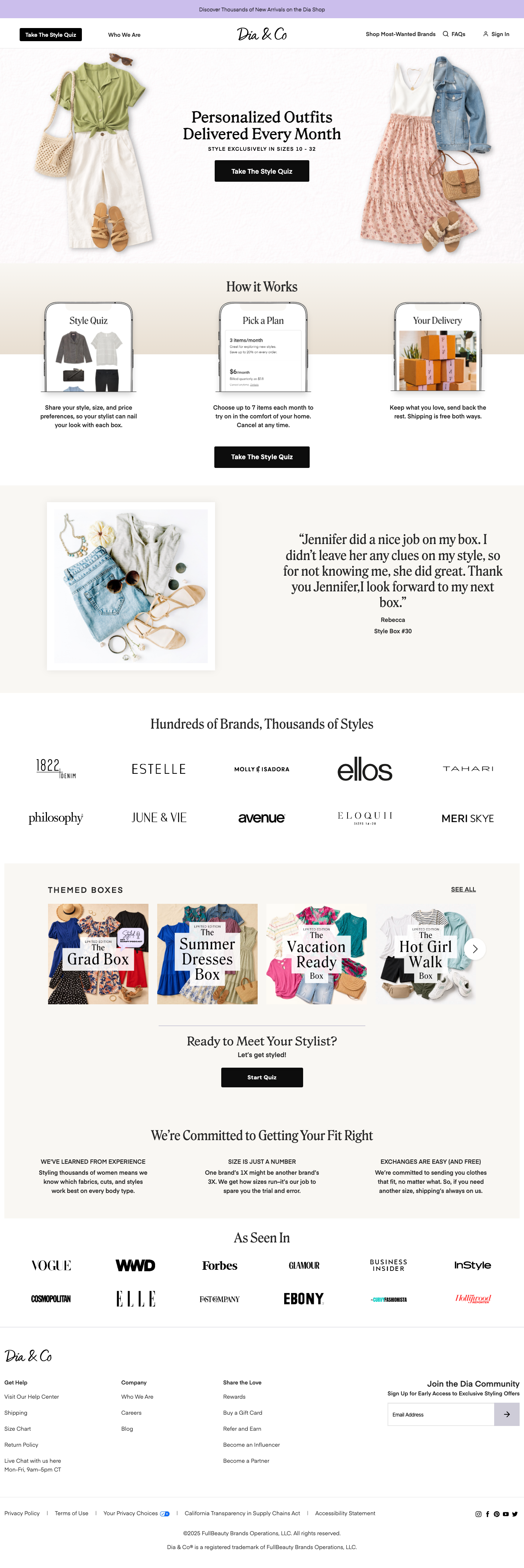 Plus Size Clothing and Personal Styling for Women | Dia & Co - full page scroll