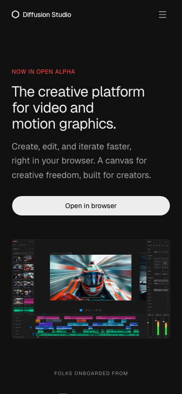 Diffusion Studio — The creative platform for video and motion graphics. - mobile