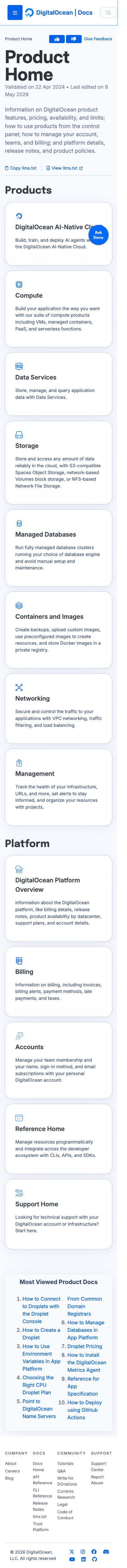 Digitalocean — Docs - mobile full page