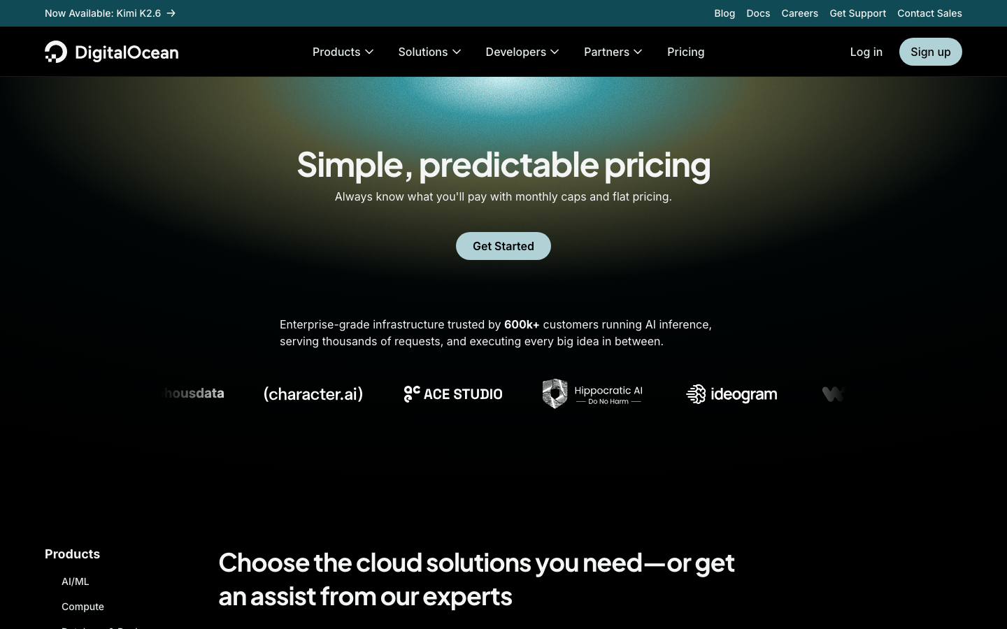 The page uses a dark, high-contrast palette with bold typography and clean spacing to highlight key metrics. The layout is structured around prominent stat strips, emphasizing data-driven value propositions. · ai cloud, developer platform, cloud infrastructure, data analytics, performance metrics, technical website, dark ui, saas landing page