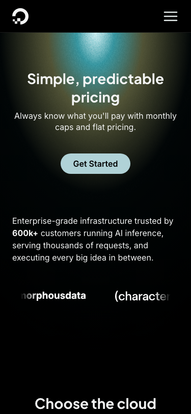 Digitalocean — Pricing - mobile