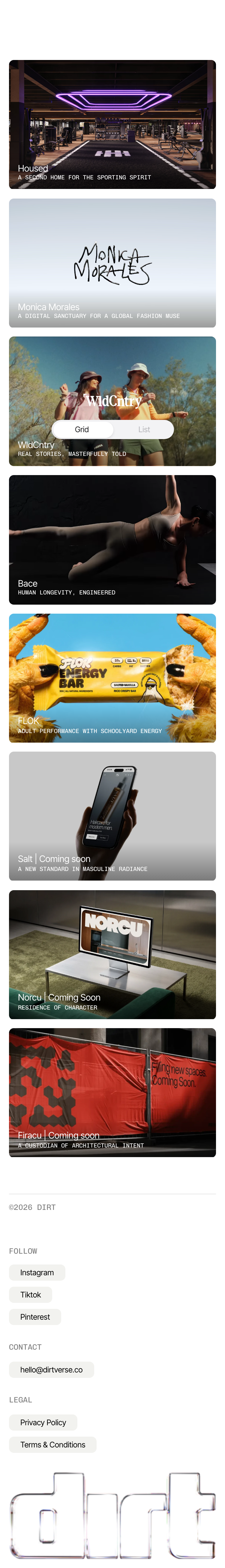 Dirt · Work Grid - mobile full page