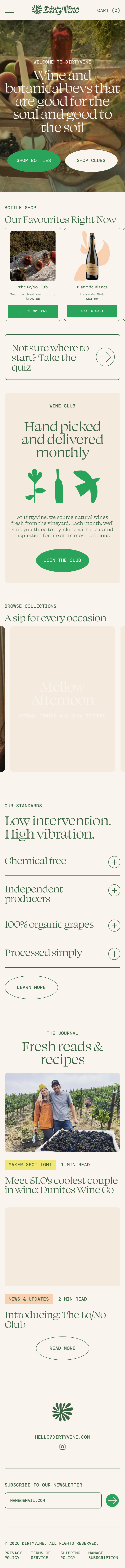 Dirty Vine - mobile full page