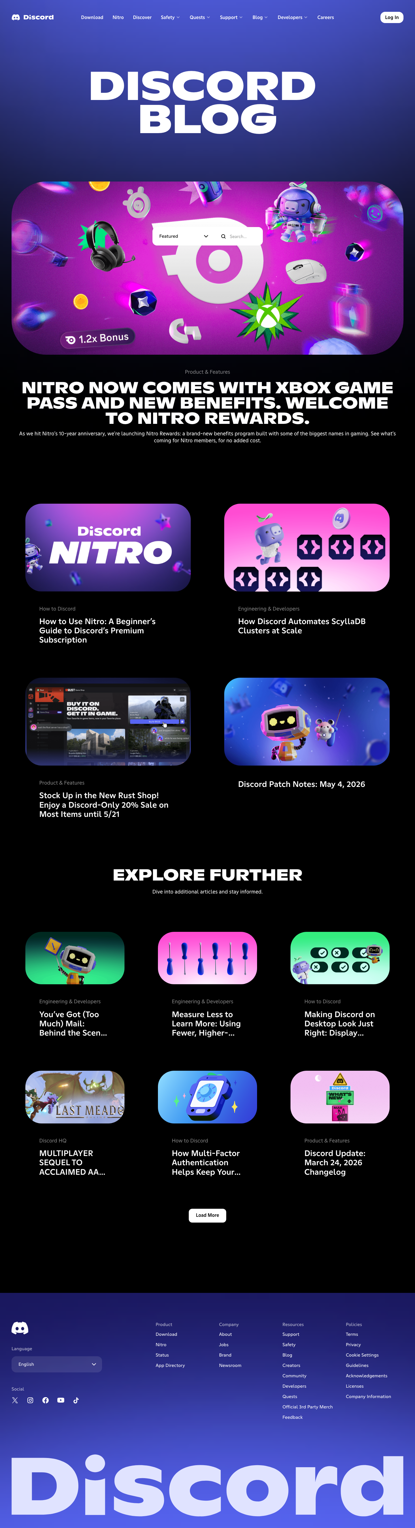 Discord — Blog - full page scroll