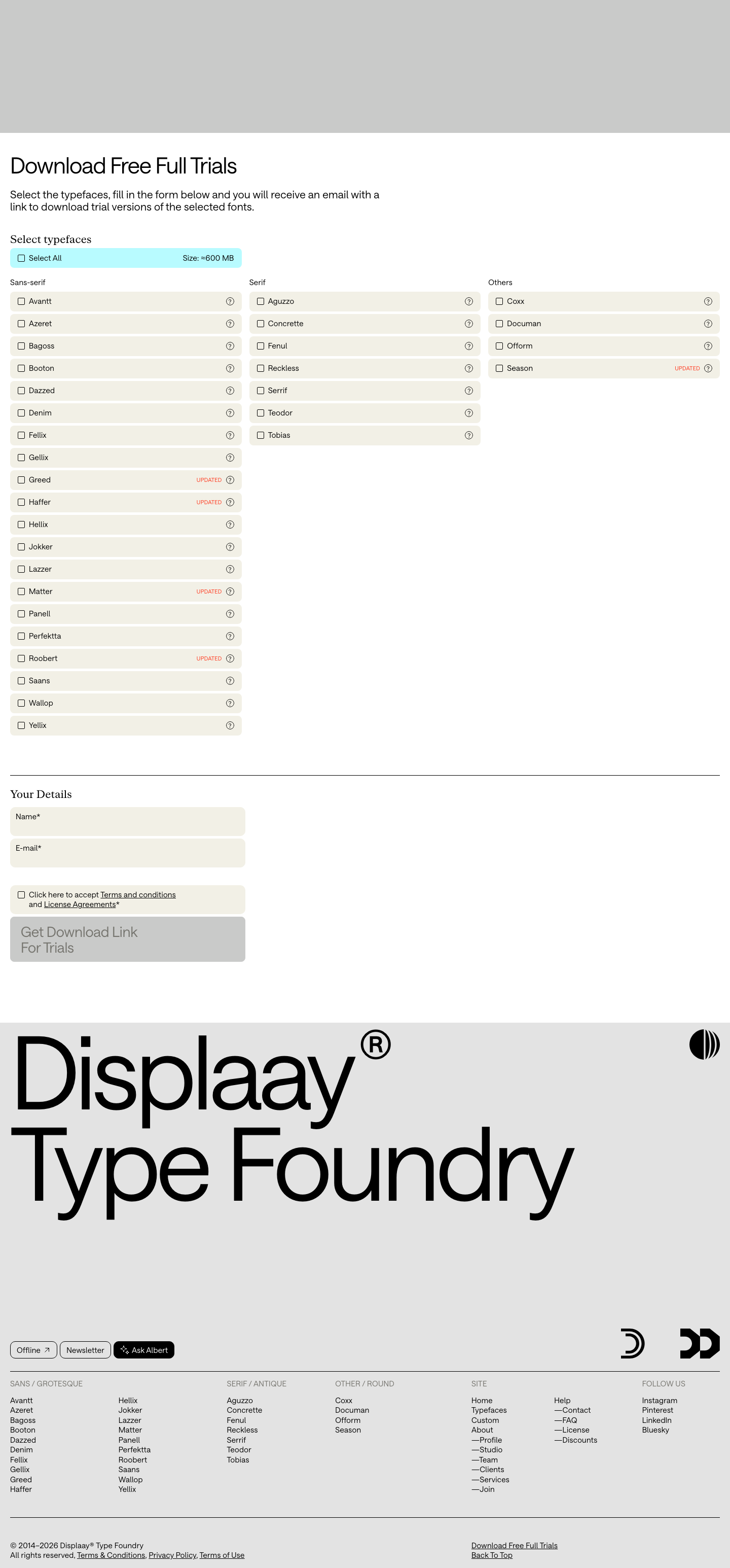 Displaay - full page scroll