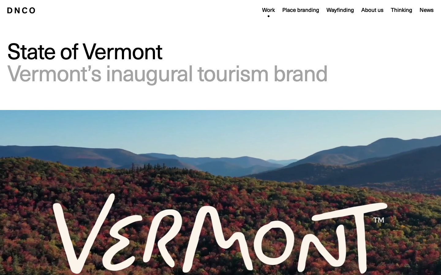 Clean editorial layout featuring a high-contrast typographic header followed by a full-bleed landscape image with an integrated hand-drawn logo. · agency case study, tourism branding, editorial typography, full bleed hero, minimalist agency portfolio