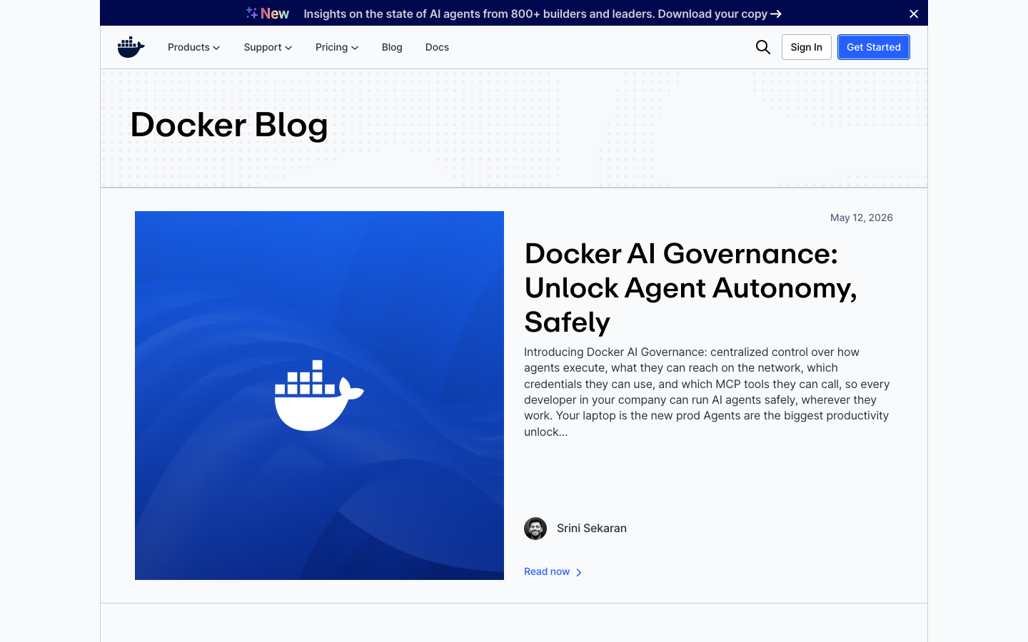 The page prioritizes clarity and functionality with a stark, dark aesthetic. Typography is clean and legible, emphasizing technical information. The layout is structured to guide the user through key features and resources. · docker developer, containerization, cloud native, docker images, docker desktop, container security, developer tools