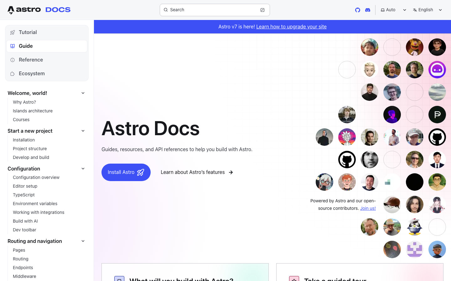 Docs Astro Build - mobile