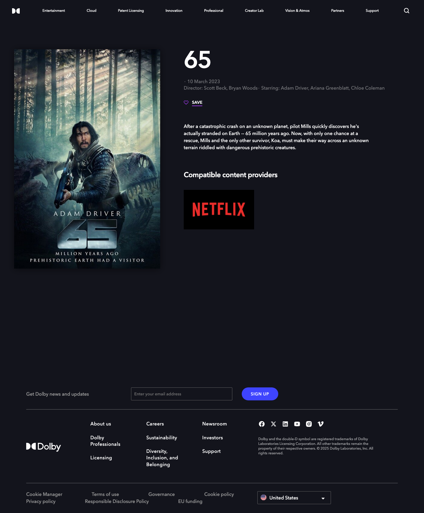 Dolby - full page scroll