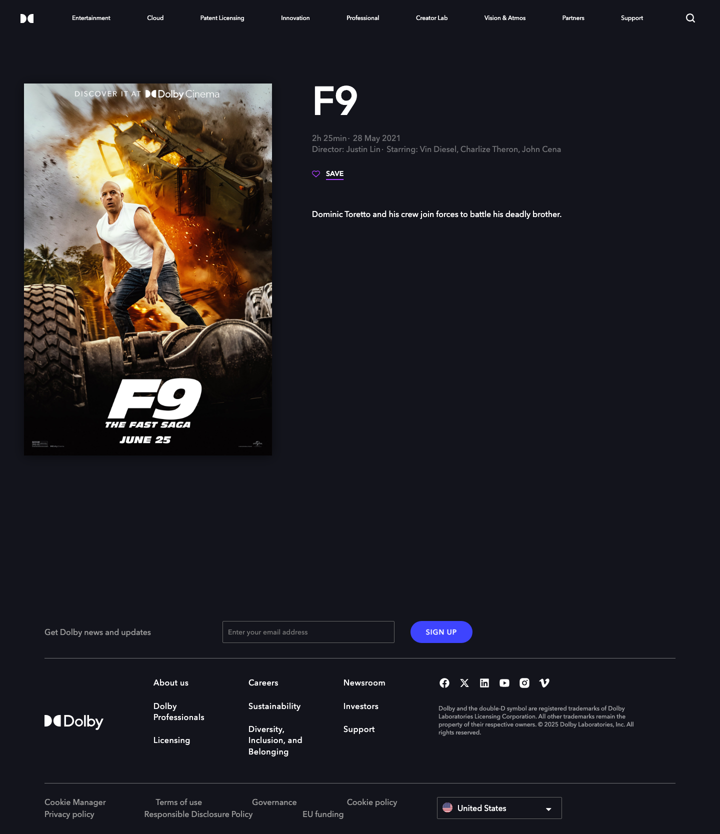 Dolby - full page scroll
