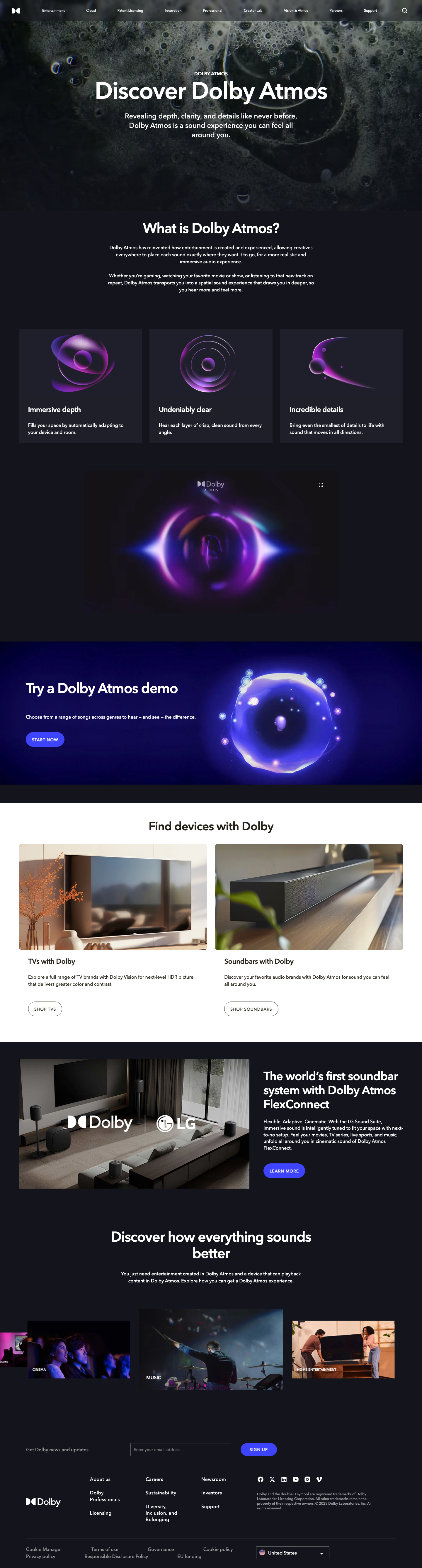 Dolby - full page scroll