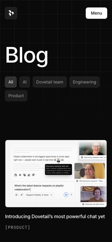 Dovetail — Blog - mobile