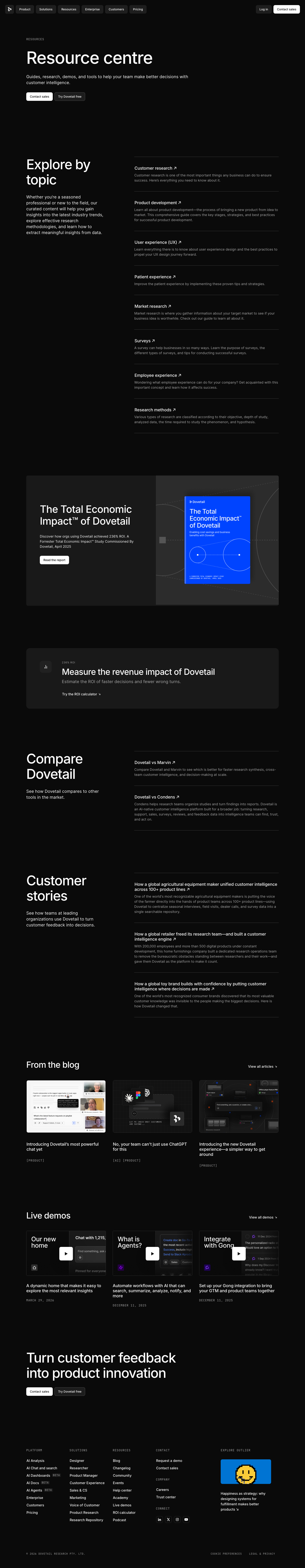 Dovetail - full page scroll