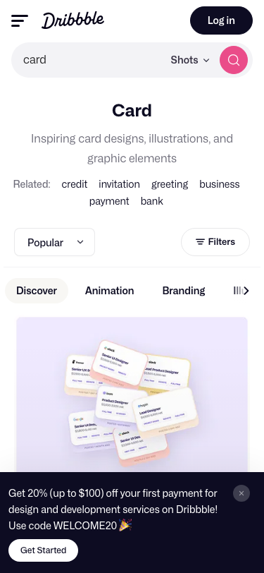Dribbble - mobile